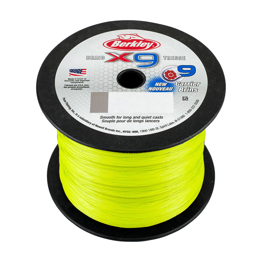 Hot Deal! Berkley X9 Fishing Braid - 100lb, 2188 Yards, Flame Green Color