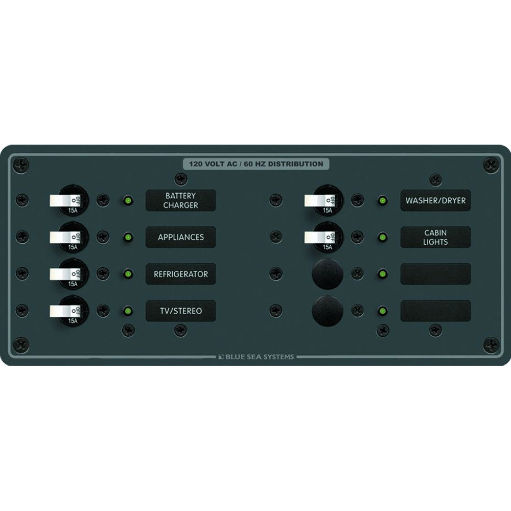 Blue Sea 8411 AC 8-Position Circuit Breaker Panel - Ideal for Electrical Systems