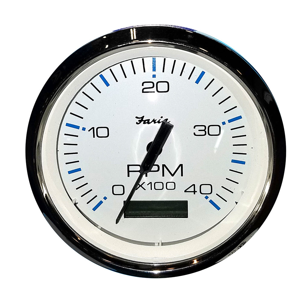 Faria Chesapeake White 4' Diesel Tachometer with Hourmeter (4000 RPM) - Great Deal [33834]